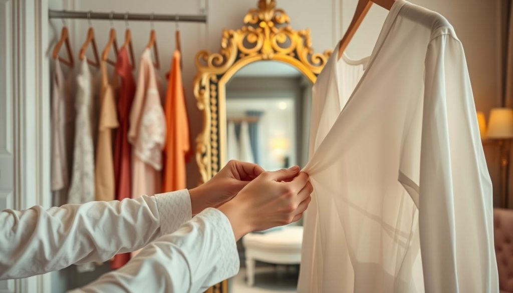 undressing delicate clothes